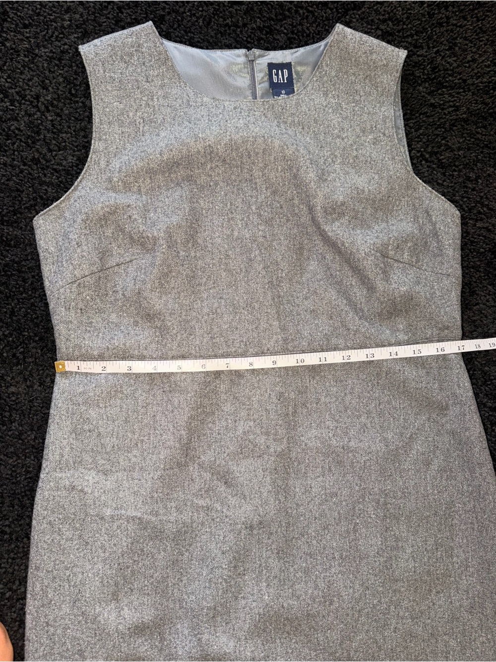 GAP Gray Wool Blend Sheath Dress Size 10 Lined Work Holiday Career Winter - Picture 10 of 11